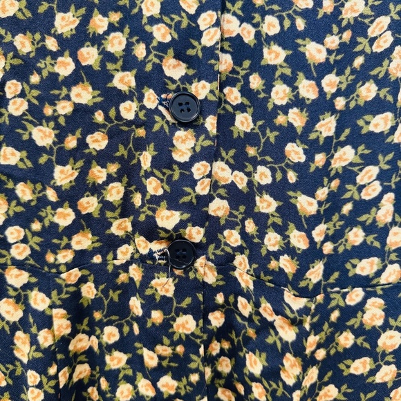Reformation yellow black floral cap sleeve midi dress NEW - Picture 11 of 14